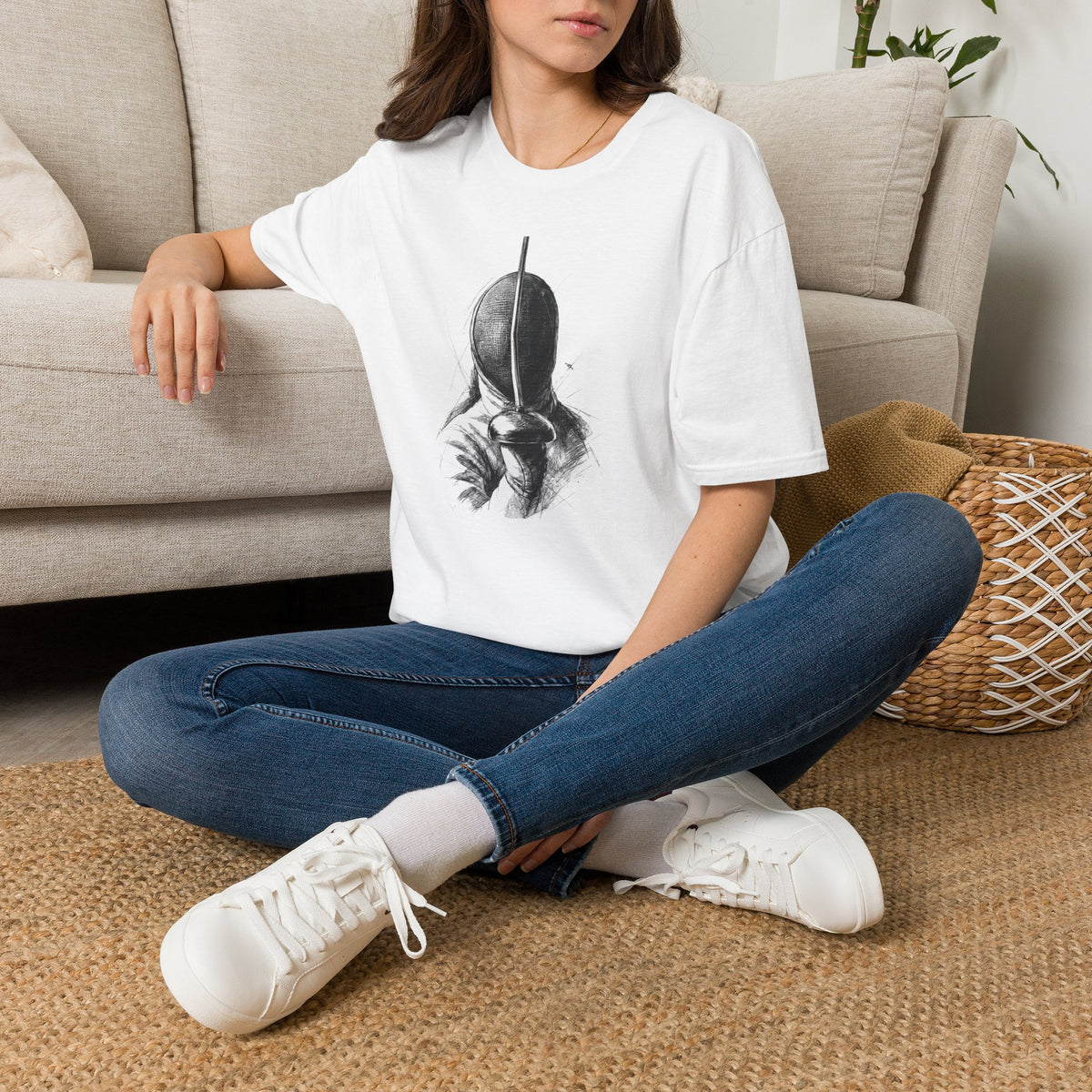 Minimalist Black Mask Illustration T-Shirt