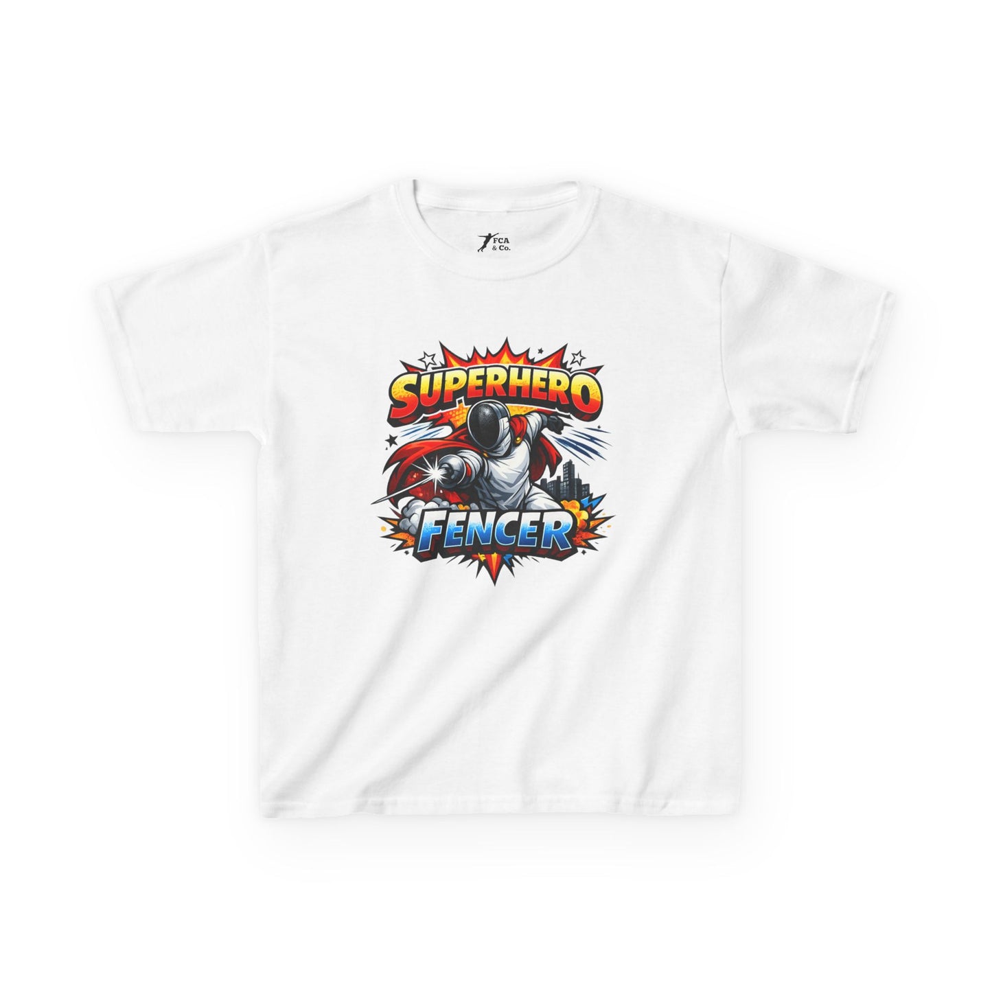 Kids T-Shirt: Superhero Fencer Graphic Tee