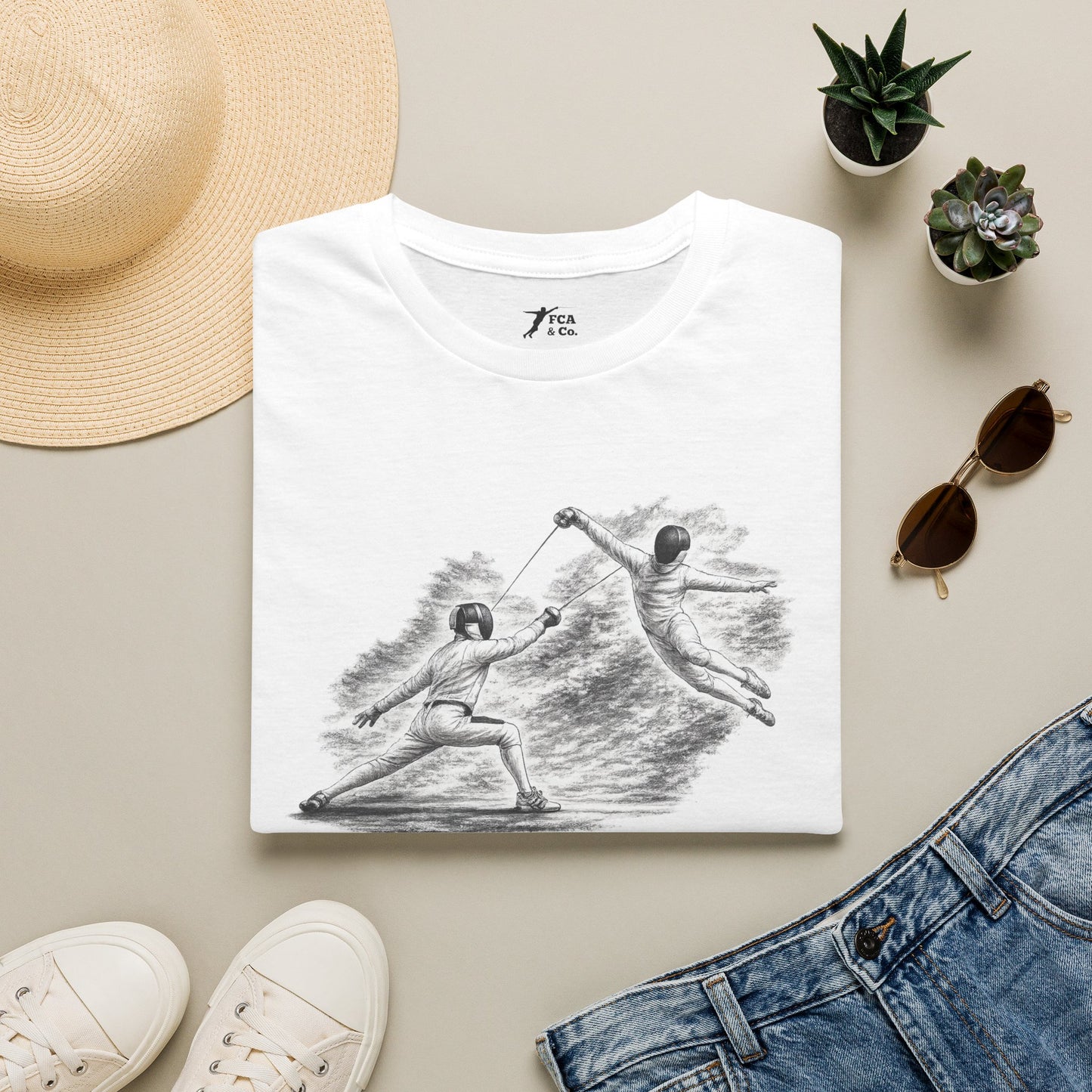 Fencing Ballet Large Sketch T-Shirt