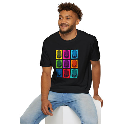 Retro Neon Fencing Mask Graphic T-Shirt