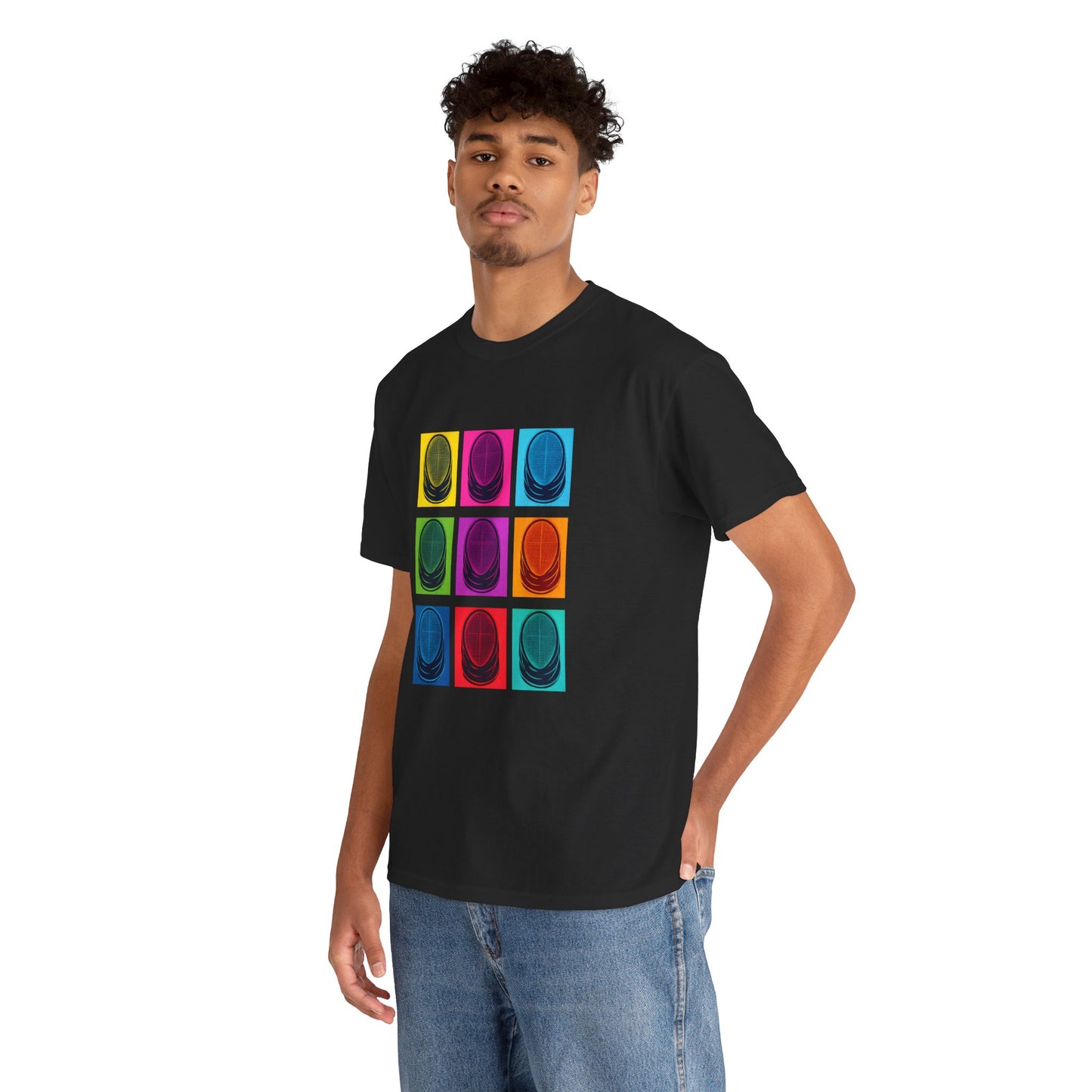 Colorful Retro Graphic T‑Shirt black Gildan 5000