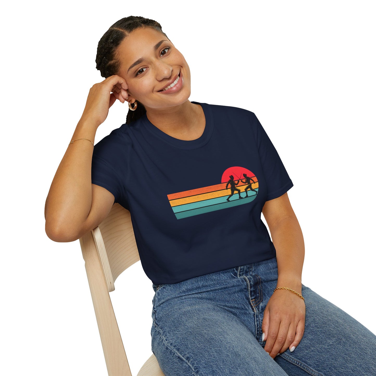 Retro Sunset Fencing T‑Shirt
