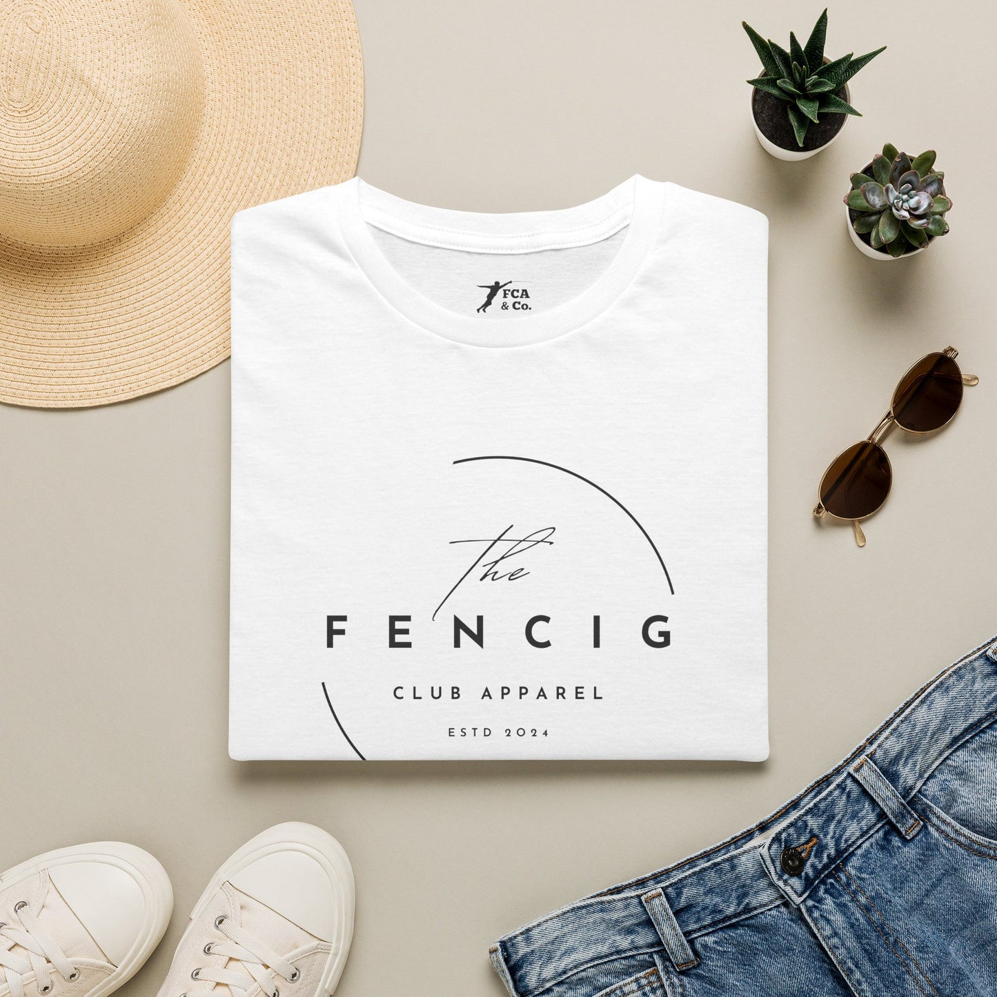 Fencig Club Apparel T‑Shirt — Minimalist Circular Logo Tee
