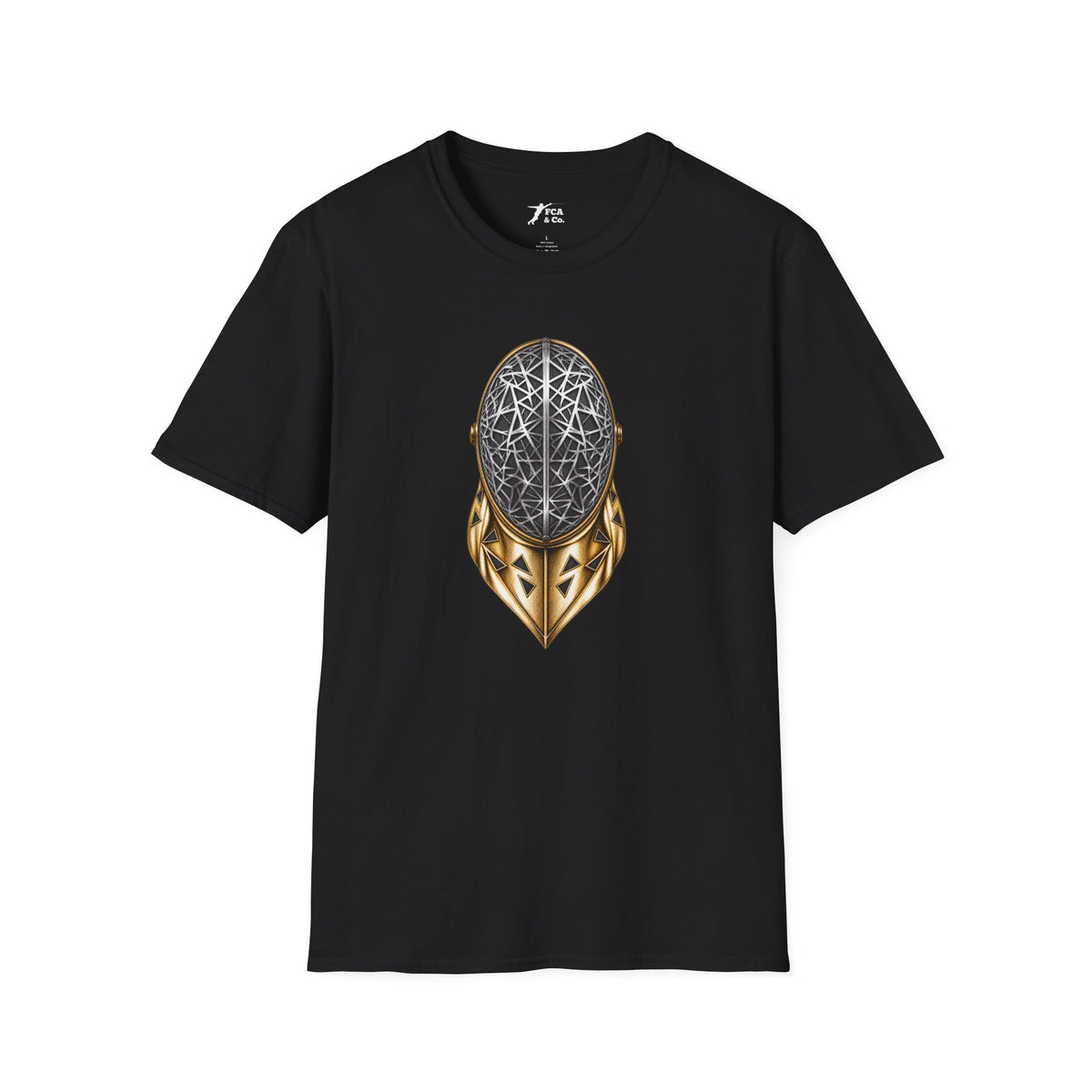 Futuristic Geometric Fencing Mask T‑Shirt