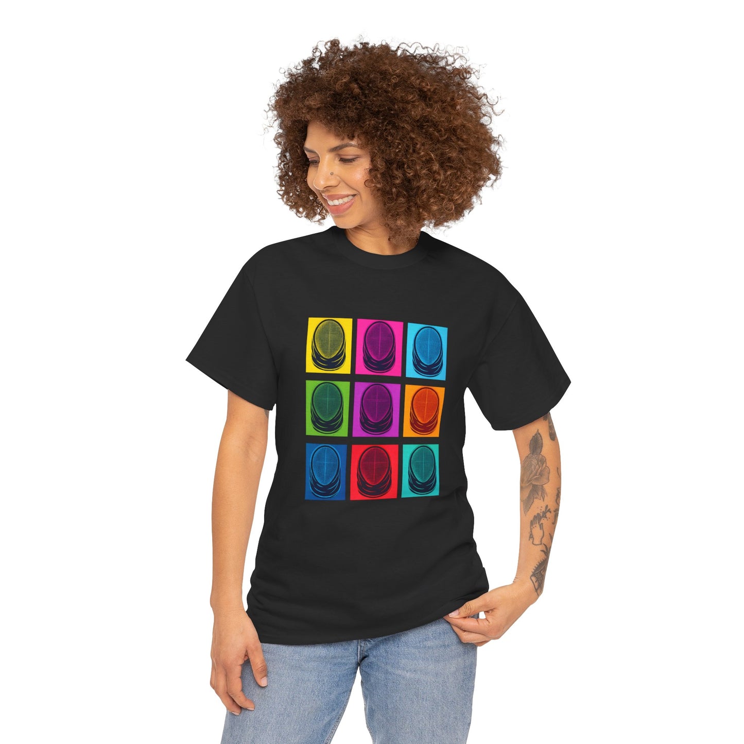 Colorful Retro Graphic T‑Shirt black Gildan 5000