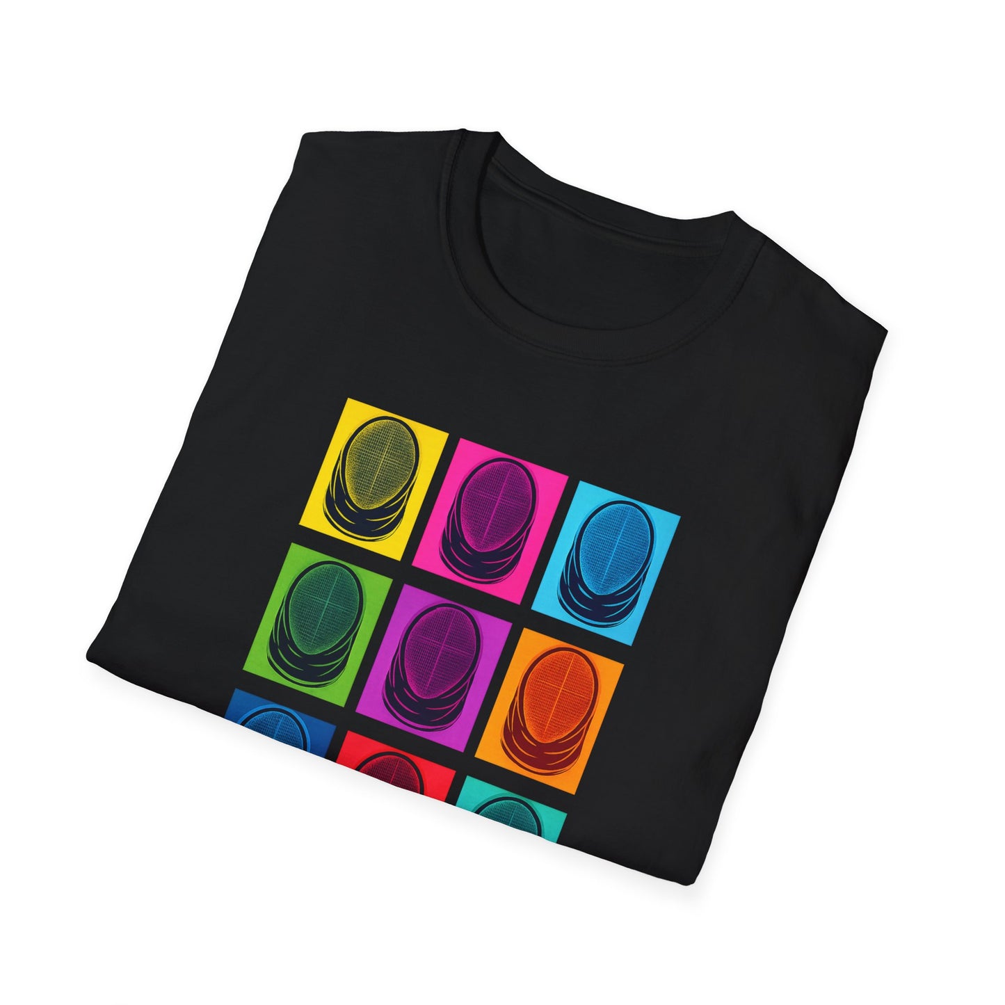 Retro Neon Fencing Mask Graphic T-Shirt