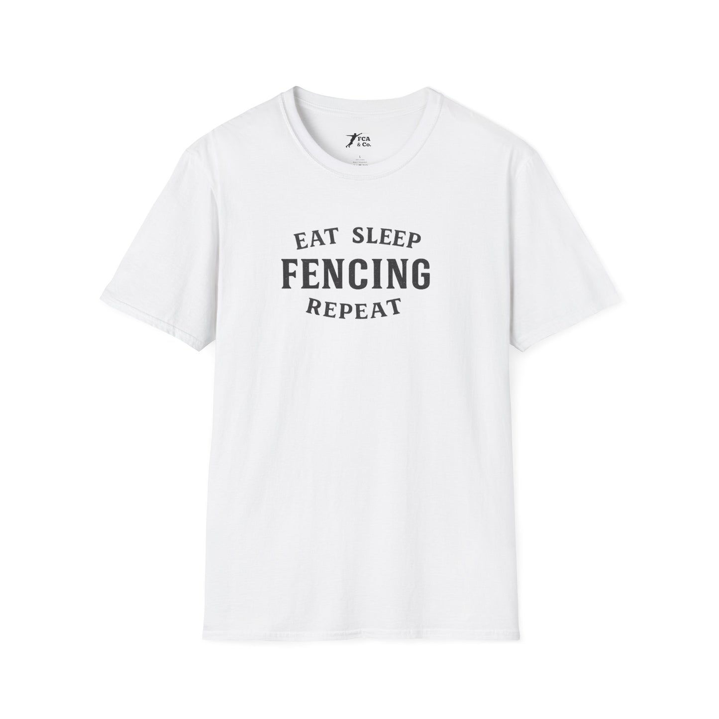 Fencing T-Shirt — "Eat Sleep Fencing Repeat" Athletic Crew Tee