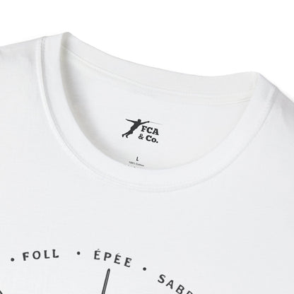 Fencing Weapons T-Shirt — Foil Épée Sabre