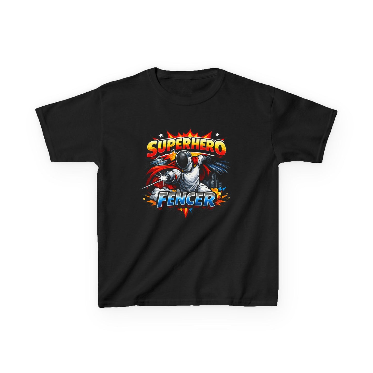 Kids T-Shirt: Superhero Fencer Graphic Tee