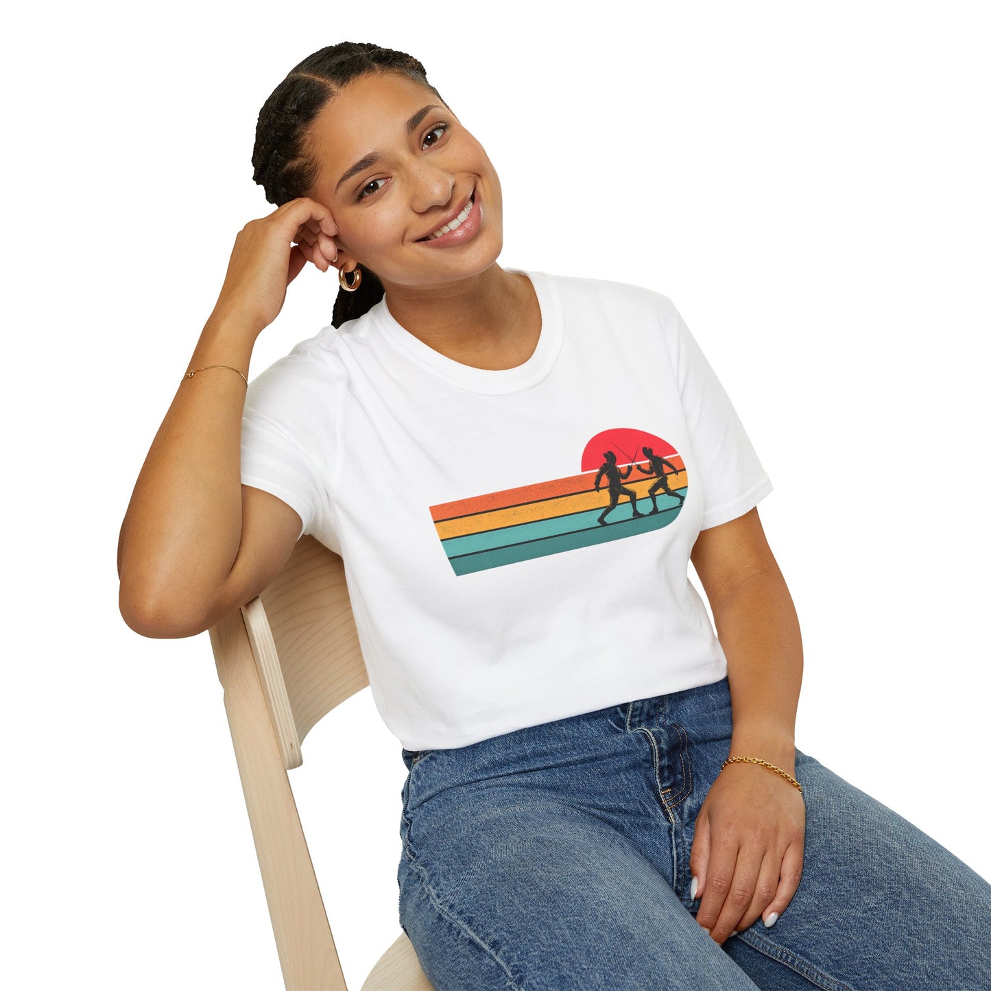 Retro Sunset Fencing T‑Shirt