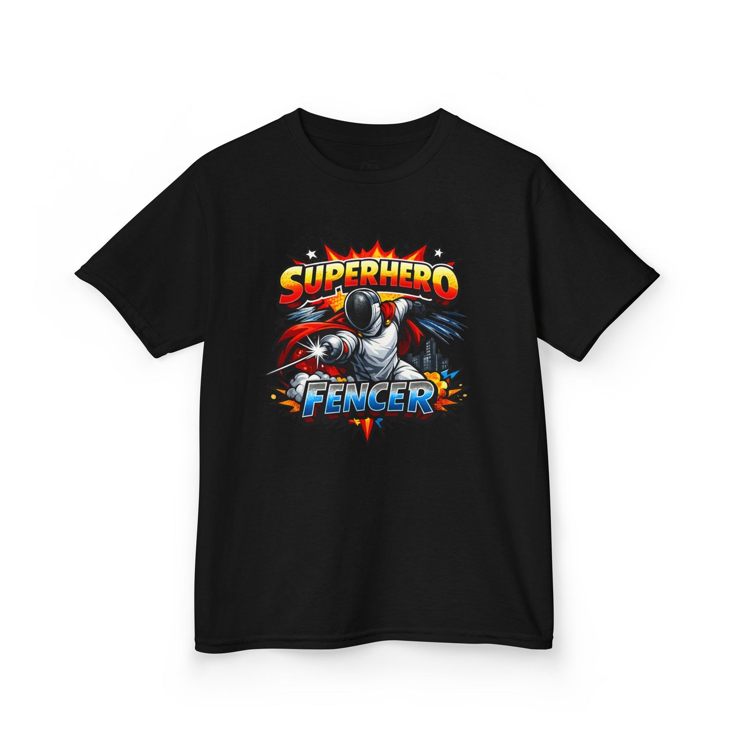 Kids T-Shirt: Superhero Fencer Graphic Tee