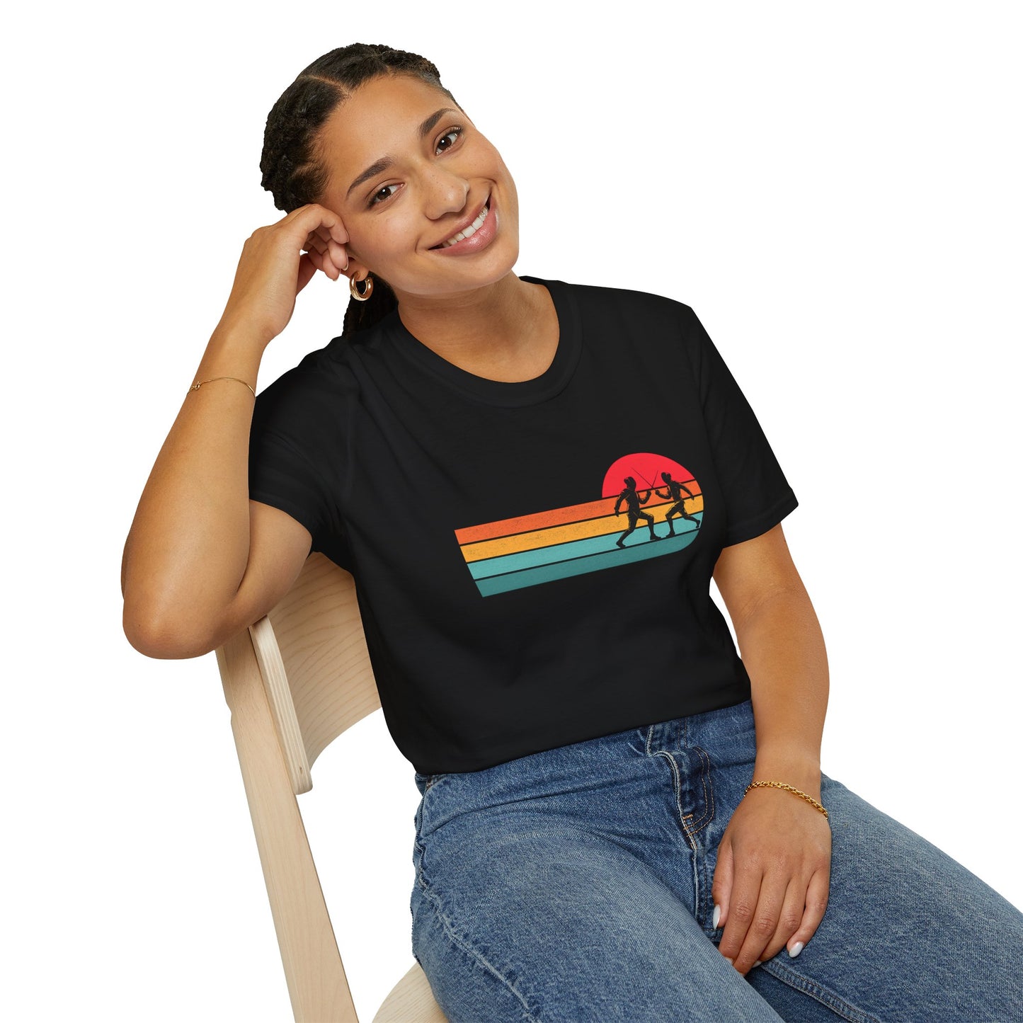 Retro Sunset Fencing T‑Shirt