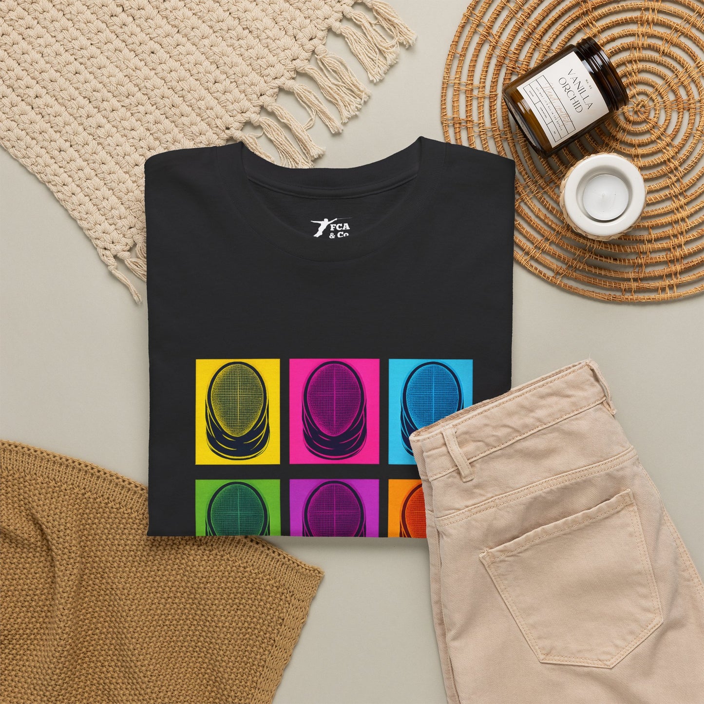 Colorful Retro Graphic T‑Shirt black Gildan 5000