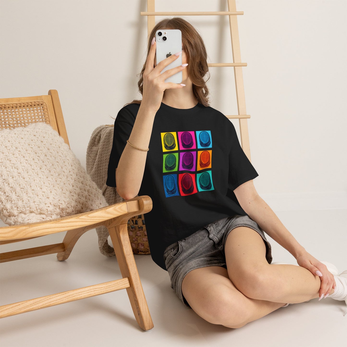 Colorful Retro Graphic T‑Shirt black Gildan 5000