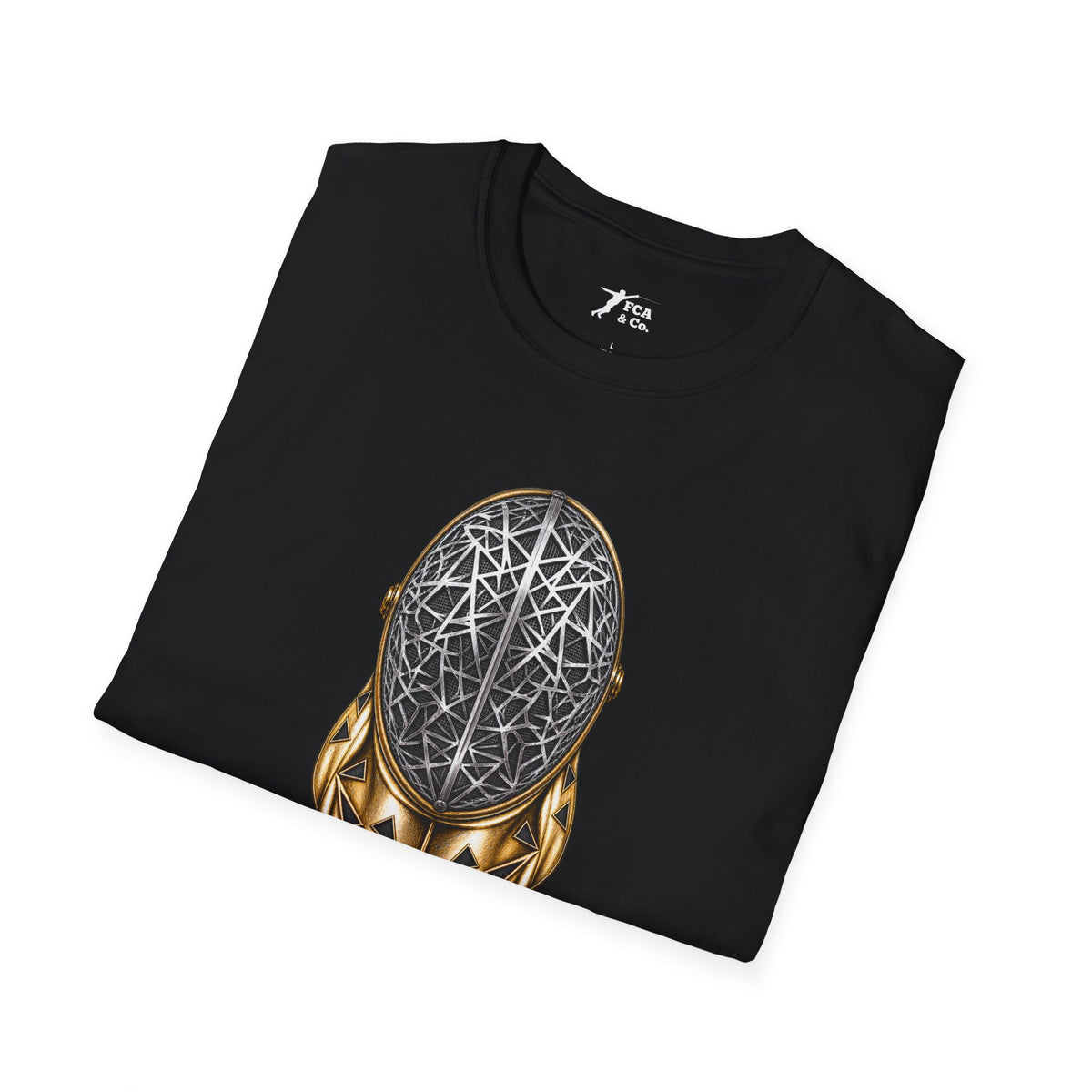 Futuristic Geometric Fencing Mask T‑Shirt