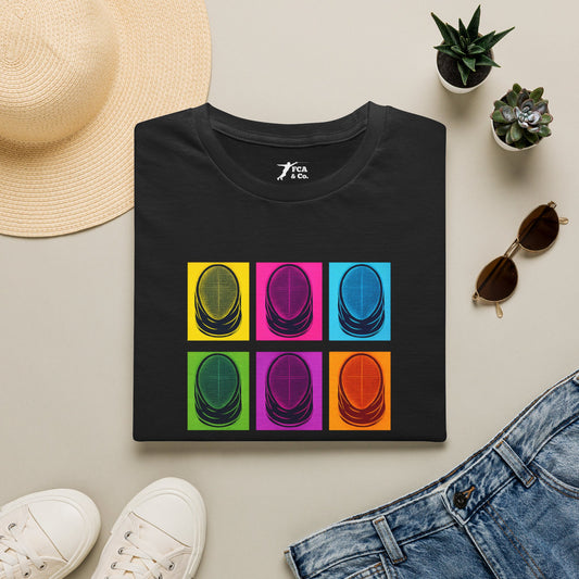 Retro Neon Fencing Mask Graphic T-Shirt