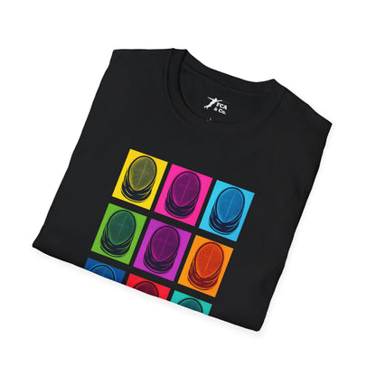 Retro Neon Fencing Mask Graphic T-Shirt