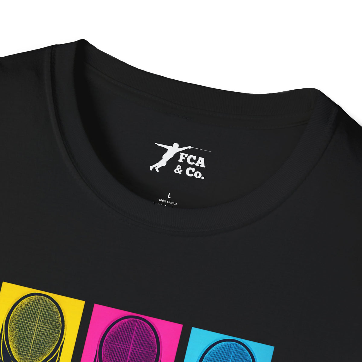 Retro Neon Fencing Mask Graphic T-Shirt